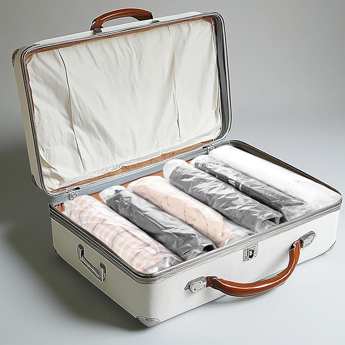 Travel Compression Bags, Roll-Up Space Saver Bags Vacuum Storage Bags 47x35cm/18.5x13.7in for Luggage Backpack Suitcase Packing Organizers(3PCS)