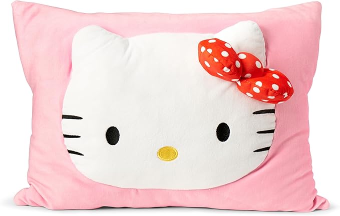 Northwest Sanrio Hello Kitty Forever Sweet Silk Touch Throw Blanket 50" x 60" with 3D Plush Pocket Pillow 14" x 20" – Comfy Hello Kitty Plush Blanket and Pillow Set