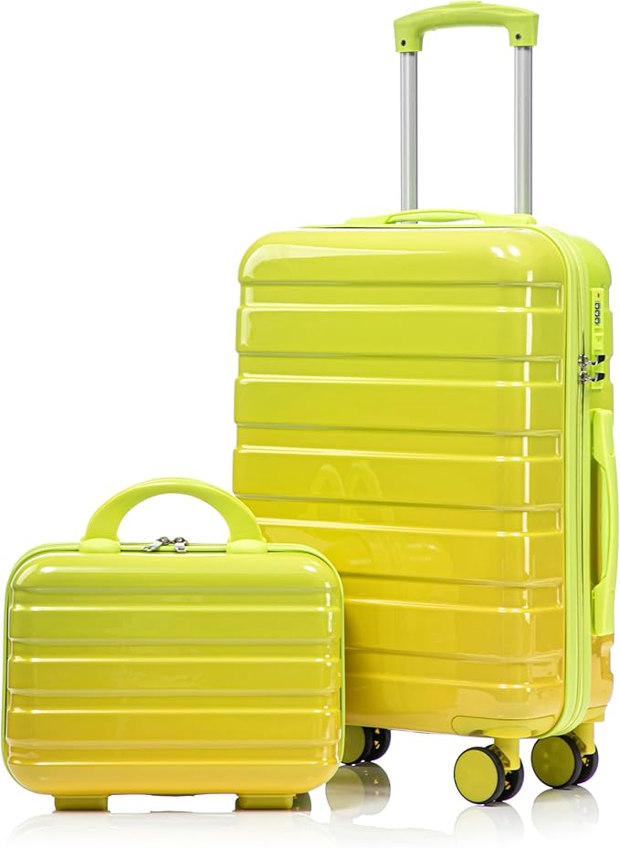 Hardside Luggage, Lightweight Durable Suitcase with Spinner Wheels Transition Yellow