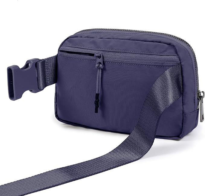 ODODOS Unisex Mini Belt Bag with Adjustable Strap Small Fanny Pack for Workout Running Traveling Hiking, Purple Reign