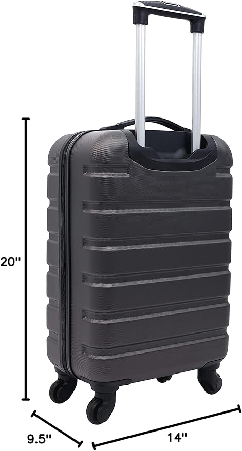Wrangler 22" Hardside Spinner Carry-On Luggage, Charcoal
