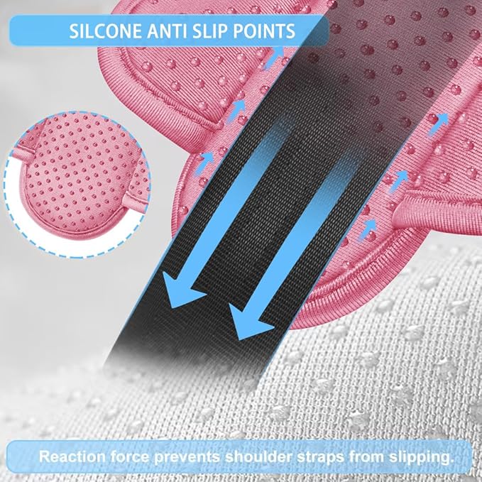 ZINZ 2-Pack Universal Shoulder Pad with Ultra thick Cushion for Bag Luggage Bag Crossbody, Plus Long & Anti-Slip & Breathable,Pink-2Pack