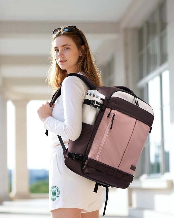 LOVEVOOK 40L Travel Backpack for Women Men, Airline Approved Carry On Luggage with 3 Cubes Accessories, TSA Personal Item Travel Cruise Essentials, Waterproof Weekender Overnight Bags fits 17" Laptop
