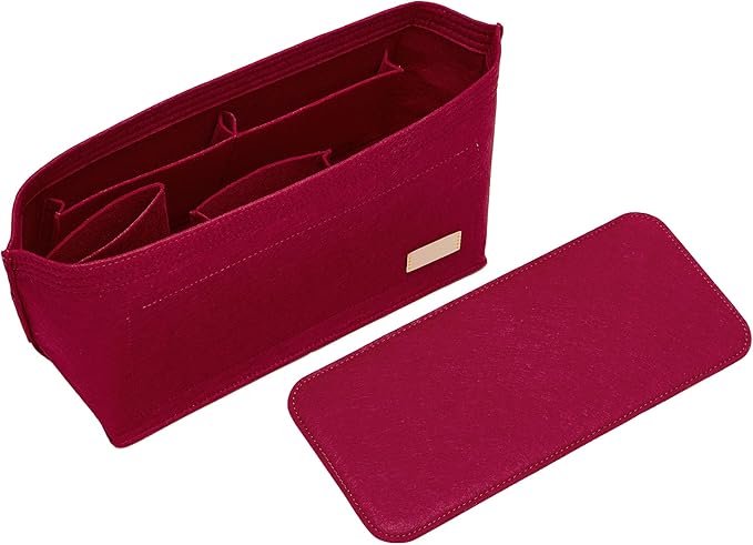 Doxo Purse Bag Organizer Insert for Handbags Suitable for Neverfull MM Speedy 30 Tote Bags (Large,Burgundy)