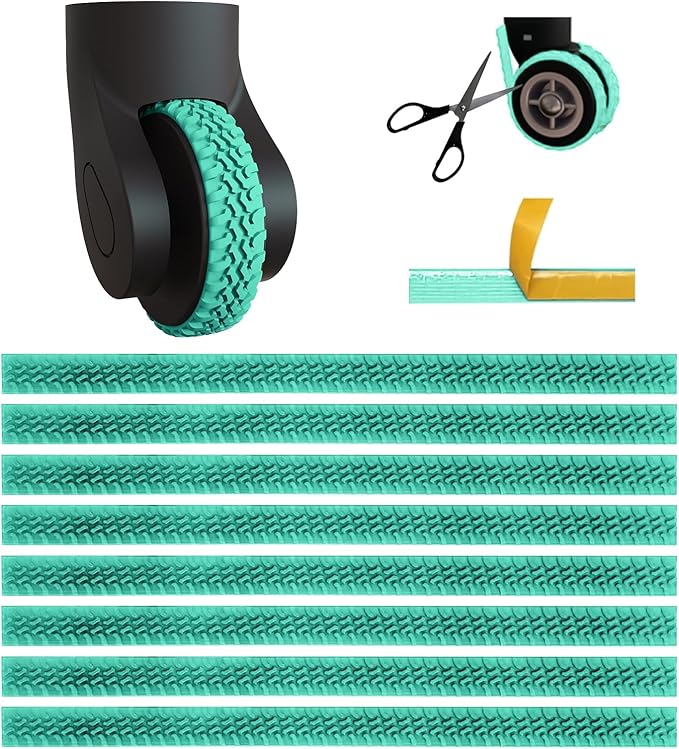 8Pcs Silicone Luggage Cover Protector, Suitcase Wheel Covers, Silent Protection Suitcase Wheel Protection Covers,Essential Travel Accessories(Green,Y)