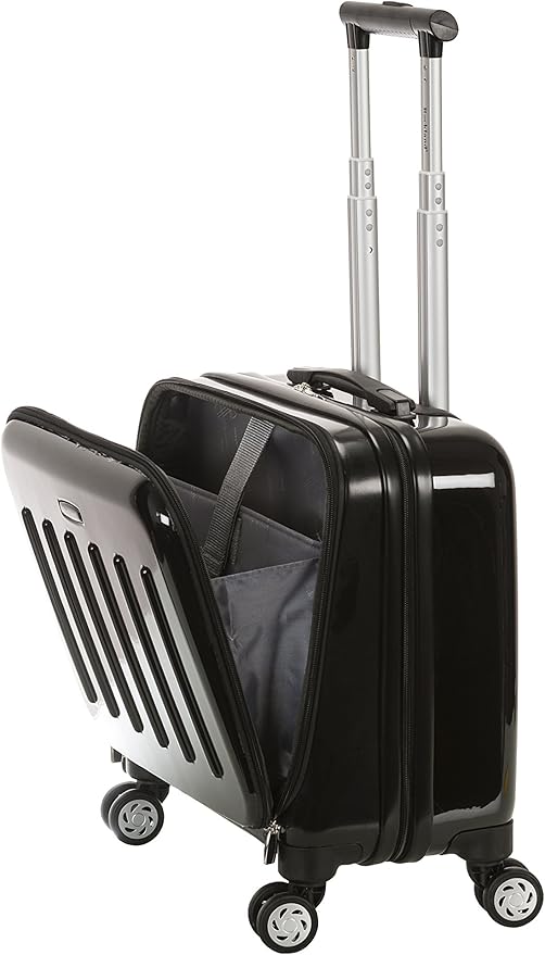 Rockland Revolution Hardside Rolling Computer Case, Black, Carry-On 17-Inch