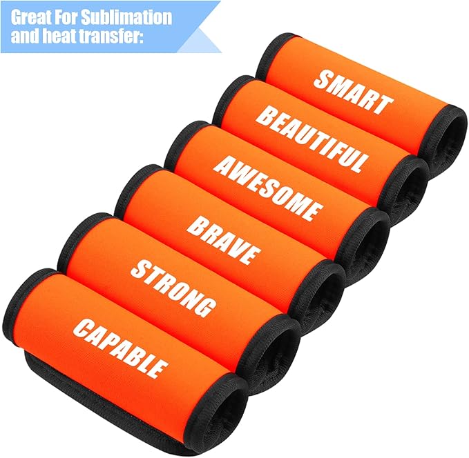 6 Pack Luggage Handle Wrap, Luggage Handle Wraps for Suitcase, Bright Orange Luggage Tags, Suitcase Tags identifiers for Travel Accessories