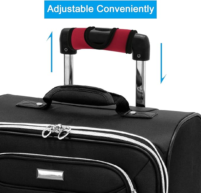 Cosmos 5 Pcs Neoprene Luggage Handle Wrap Soft Grip Handle Cover Luggage Identifier with Hollow Design for Push-Button Handle Trolley Handle and Travel Suitcase Trolley Case (Multi Color)