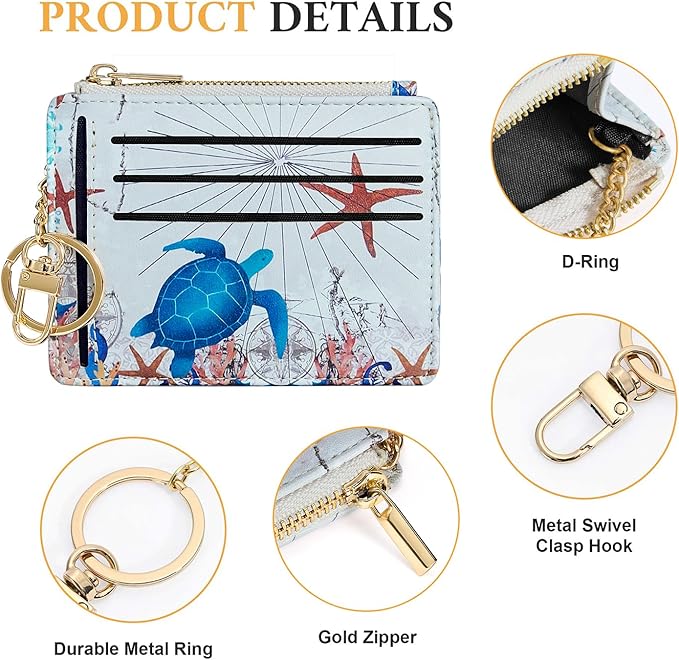 Sodsay Card Case Slim Front Pocket Wallet for Women Credit Card Holder with Keychain | Slim, Front Pocket, Credit Card Holder, with Keychain