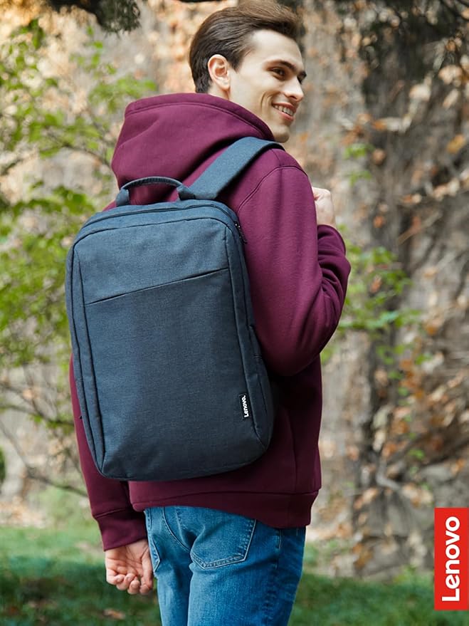 Lenovo Laptop Backpack B210, 15.6-Inch Laptop/Tablet, Durable, Water-Repellent, Lightweight, Clean Design, Sleek for Travel, Business Casual or College, GX40Q17225, Black