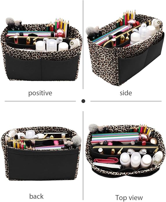 LEXSION Felt Purse Bag Organizer Insert with zipper Bag Tote Shaper Fit Speedy Neverful PM MM