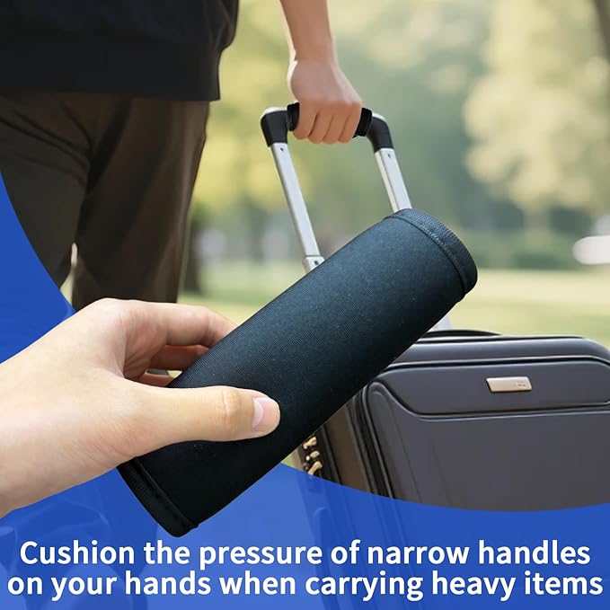 6 Pack Luggage Handle Wrap for Suitcase Luggage Tags Bright Soft Suitcase Identifiers Luggage Handle Covers Travel Accessories, Black