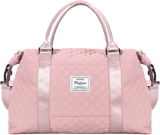 HYC00 Travel Duffel Bag,Carry-on Overnight Weekender Bags for Women,Sports Tote Gym Bag with Wet Pocket