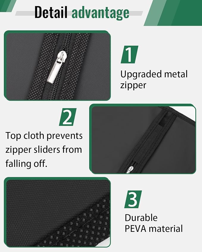 Garment Bags for Hanging Clothes 8 packs Washable Black Suit Bags for Closet Storage and Travel with Clear Window (43 inches)
