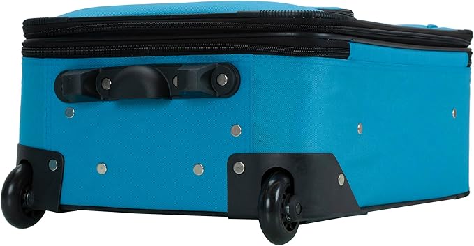 Rockland Fashion Softside Upright Luggage Set, Expandable, Wheel, Telescopic Handle,Turquoise, 2-Piece (14/19)
