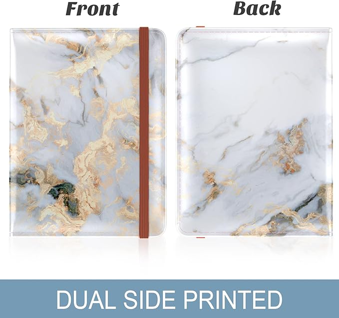 Passport Holder for Travel Essentials, Passport Wallet Cover Case for Travel Must Haves Accessories, Passport Book Holders for Women and Men, White Marble