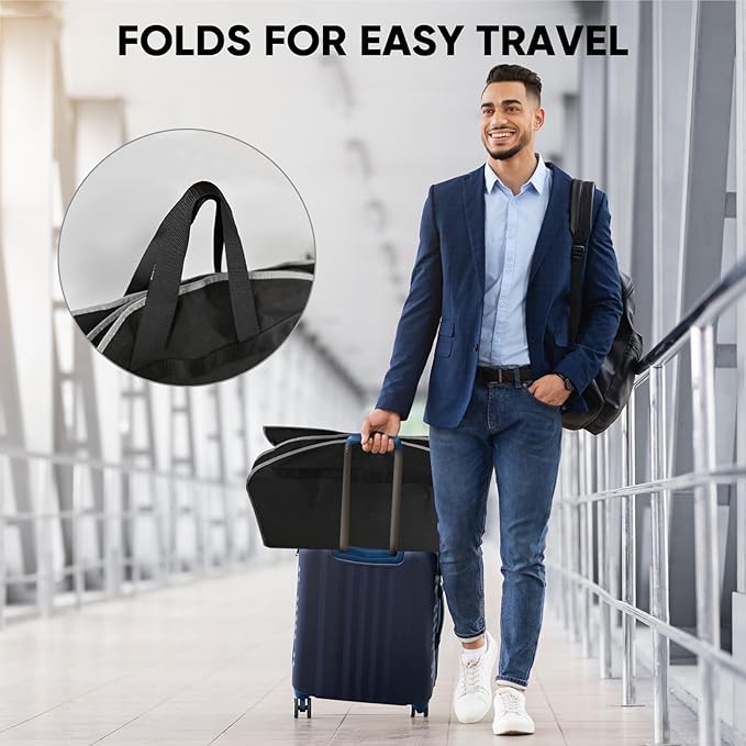BALEINE 2PK Heavy Duty Garment Bag with Shoe Storage Travel Bag for Dresses, Suit, Coats Travel Essential (54", Black)
