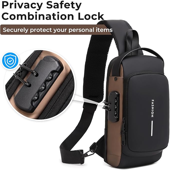 Rcrirth Sling Bag For Women | Anti Theft Crossbody Bags For Women & Men - Travel Hiking Purse Chest Bag Daypack – Black