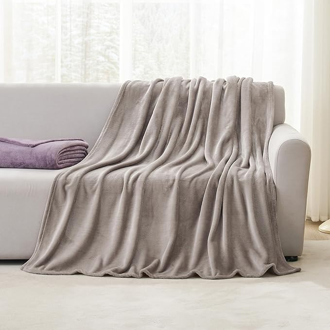 Hansleep Fleece Mocha Brown Twin Blanket, Soft Flannel Fuzzy Plush Cozy Blanket for All Seasons, Mocha Brown, Twin 60x80 Inches