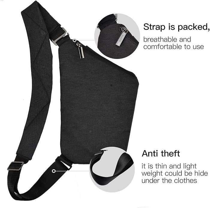 VADOO Sling Bag - Anti-theft Crossbody Shoulder Bag for Men and Women
