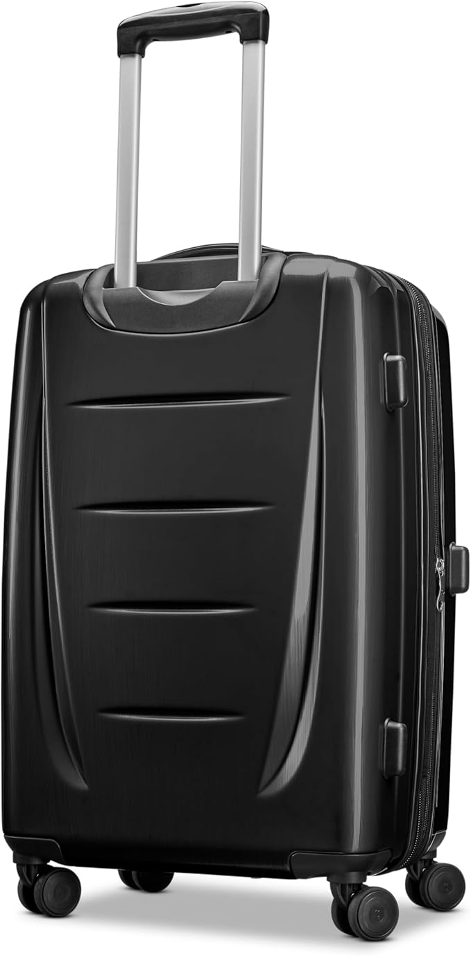 Samsonite Winfield 2 Hardside Expandable Luggage with Spinner Wheels, Brushed Anthracite, Checked-Medium 24-Inch
