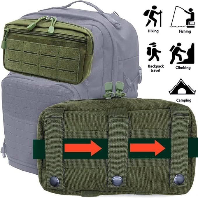Tactical Molle Pouch, Multi-Purpose EDC Admin Pouch Utility Gadget Gear Backpack Military Waist Bag for Outdoor, Hunting, Traveling, Hiking
