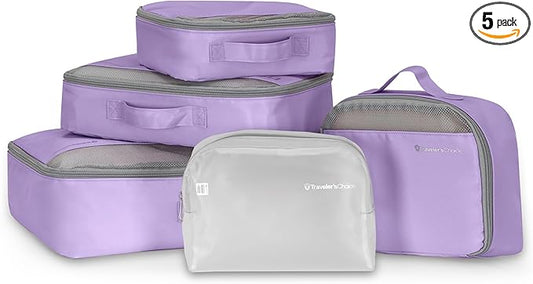 Traveler's Choice Cloverland Packing Cubes, 5-Piece Set, Purple