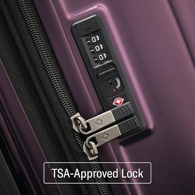 Samsonite Octiv Lightweight Hardshell 28-Inch Large Checked Luggage - Durable & Impact Resistant, 360° Aero Trac Spinner Wheels, Adjustable Telescopic Handle, Expandable, TSA Approved Lock - Purple