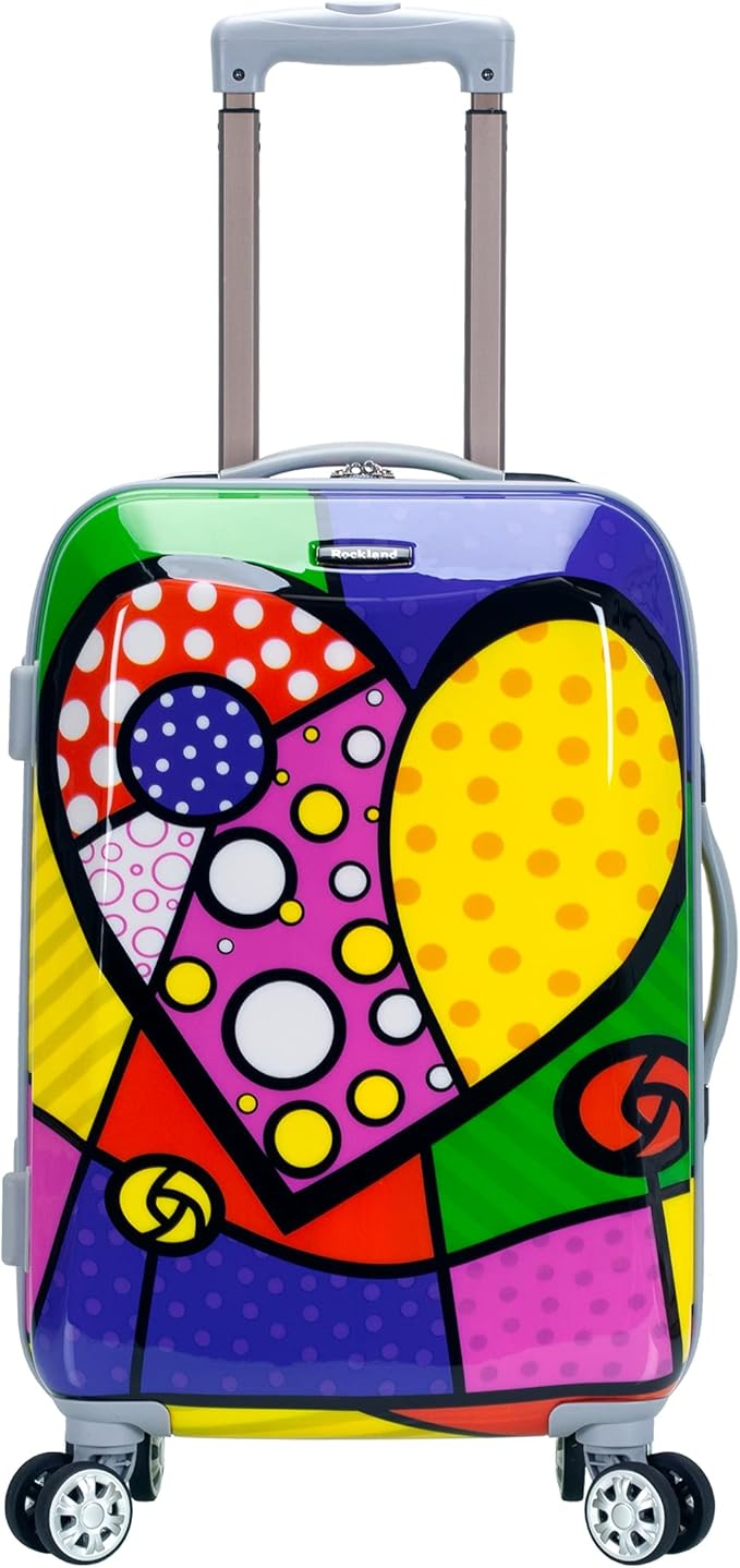 Rockland Departure Hardside Spinner Wheel Luggage, Heart, 2-Piece Set (20/28)