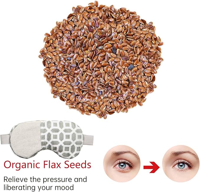 2 in 1 Heated/Ice Eye Mask Moist Heat Eye Mask Lavender & Flaxseed Sinus Pillow Microwavable for Dry Eye,Styes,Sinus Pain,Headache,Migraine,Puffy or Swollen Eyes Irritated and Inflamed Eyelid Bumps