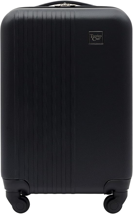 Travelers Club Cosmo Luggage, Black-20, 20-Inch
