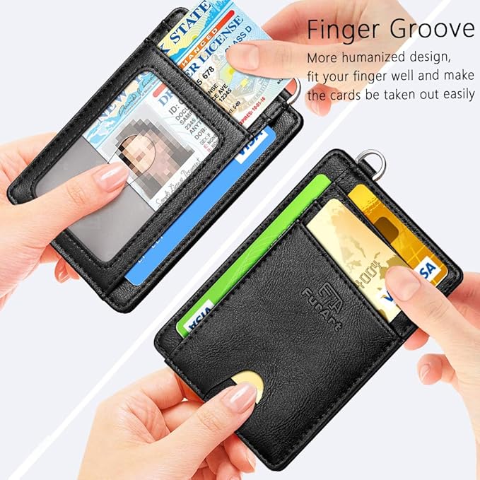 FurArt Slim Minimalist Wallet, Front Pocket Wallets, RFID Blocking, Credit Card Holder for Men