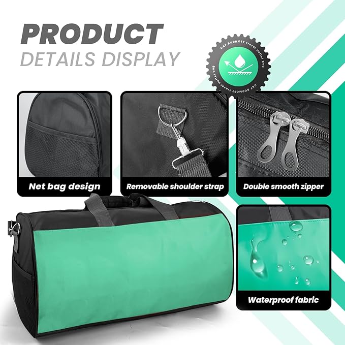 C&F BOGMOST Travel Duffel Bag Large Foldable Waterproof Gym Bag for Gym Beach Swim Bag Men Women Duffle Bag Lightweight Oxford Cloth Sports Bag-Green