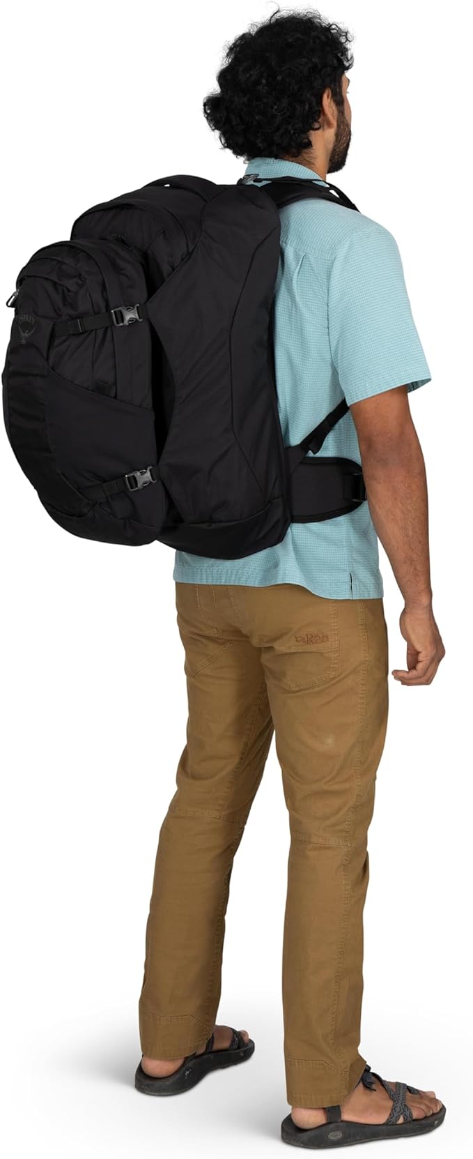Osprey Farpoint 55L Men's Travel Backpack - Carry On Bag with Personal Item Sized Detachable Daypack, Black, Extended Fit
