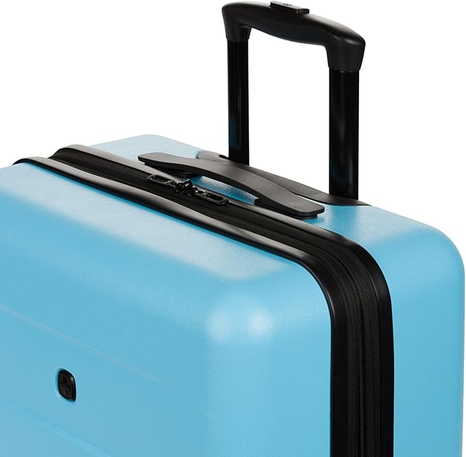SwissGear 8020 Eclipse Hardside Expandable Luggage with Spinner Wheels, Powder Blue, Checked-Medium 24-Inch