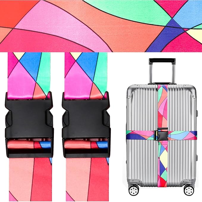 Adjustable Travel Luggage Strap Suitcase Belt Travel Bag Accessories 1.96 in W x 6.23 ft L