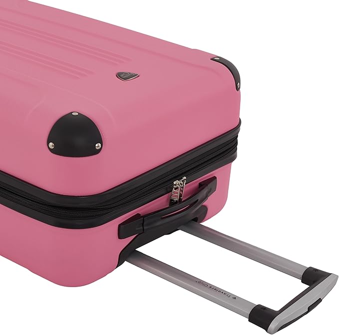 Travelers Club Chicago Hardside Expandable Spinner Luggage, Hot Pink, 5 Piece Set
