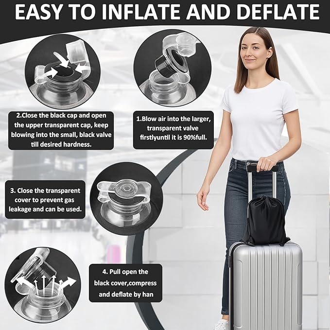 Inflatable Wedge Pillow for Leg Swelling - Inflatable Leg Elevating Pillow for After Surgery & Circulation,Wide Leg Pillow Elevation with Adjustable Sleep Mask for Traveling,Reading,Bed & Sofa Comfort