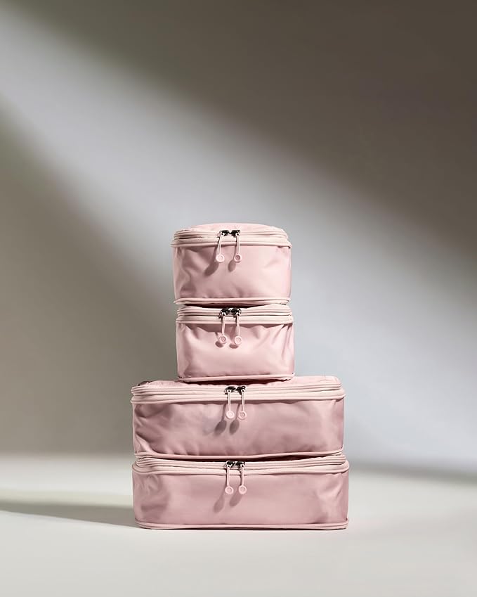ANTLER - Compression Packing Cubes for Travel, Luggage Organiser for Suitcases or Bags, Travel Accessories, Set of 4, Moorland Pink