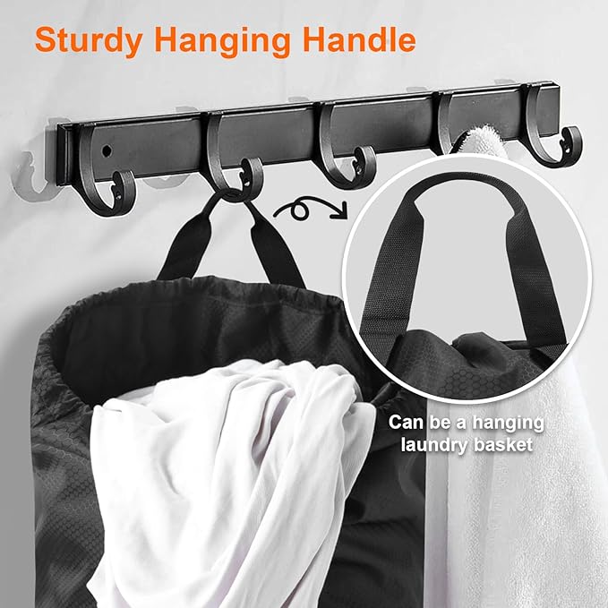 Laundry Bag Backpack Durable Laundry Bag with Shoulder Straps and Mesh Pockets Portable Laundry Dirty Clothes Hamper Bag for College Dorm (Black)