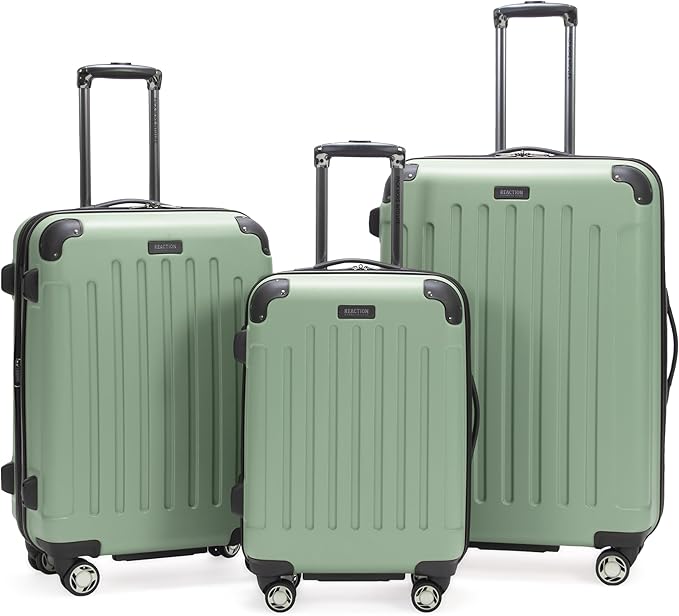 Kenneth Cole REACTION Renegade Luggage Expandable 8-Wheel Spinner Lightweight Hardside Suitcase, Seafoam, 3-Piece Set (20"/24"/28")