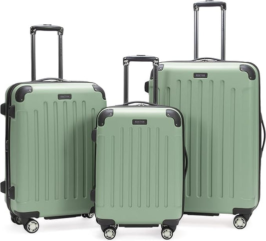 Kenneth Cole REACTION Renegade Luggage Expandable 8-Wheel Spinner Lightweight Hardside Suitcase, Seafoam, 3-Piece Set (20"/24"/28")