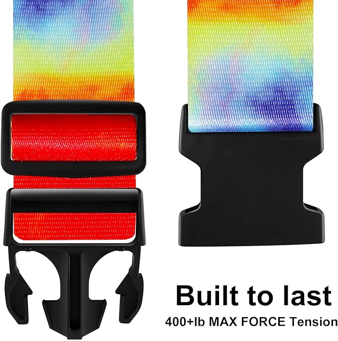 Luggage Straps for Suitcases TSA Approved-2 Pack Bright Personalized Luggage Belt Strap for Suitcase/Carry On Bag Luggage Accessories for Travel (Tie-Dye)