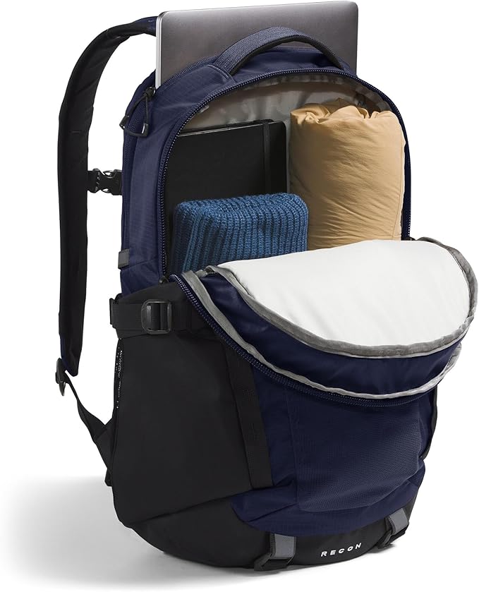 The North Face Recon Everyday Laptop Backpack - Daypack, Water Repellent, Laptop Sleeve, 2 Water Bottle Pockets, TNF Navy/TNF Black-NPF, One Size