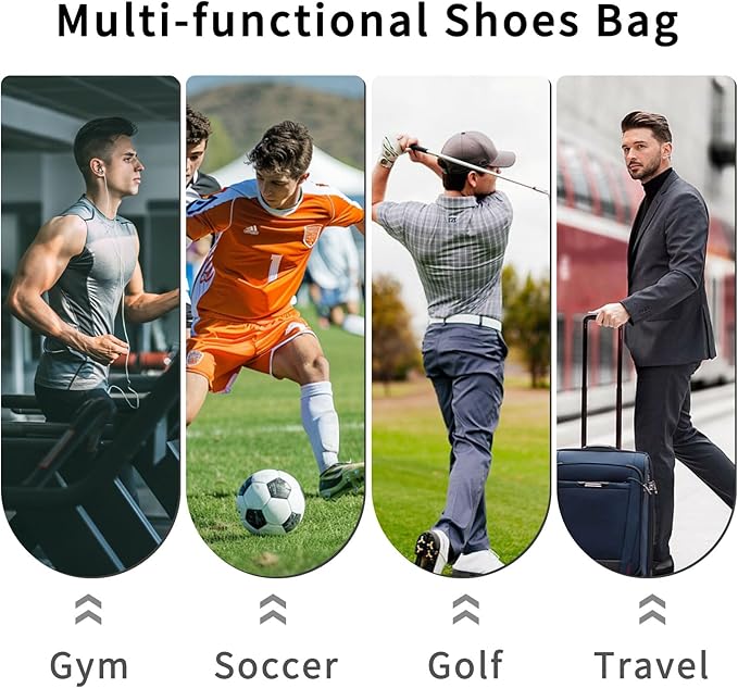 Yupoxiu Smell Proof Cleat Bag - Odor Absorbing, Water-Resistant & Lightweight Shoe Organizer for Soccer, Golf, Gym, Travel Shoe Bag