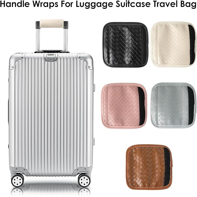 Luggage Handle Wraps -Suitcase Handle Wraps Travel Bag Handle Covers Suitcase Identifier Luggage Makers Covers(3Pcs-Beige)