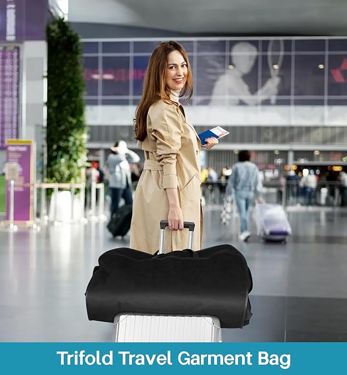 KIMBORA 60" Dress Garment Bags for Hanging Clothes Travel, Gusseted Garment Bags for Closet Storage with Handles for Long Gowns, Coats