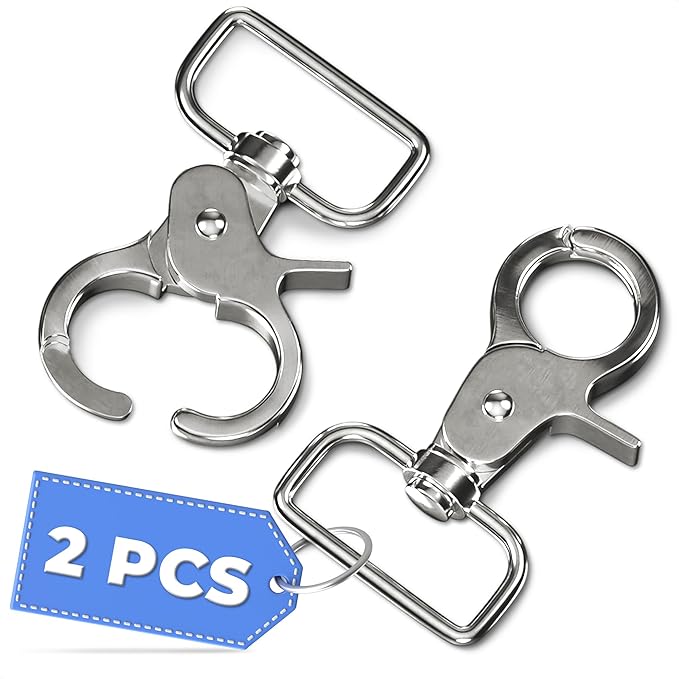 2 Pcs Swivel Snap Hooks – 2.24 Inch Flag Clips for Flagpole Rope – 304 Stainless Steel 360° Rotating Hooks for Dog Leashes, Keychains, Spring Clips | Heavy Duty Hardware for Home, Marine, Pet Use