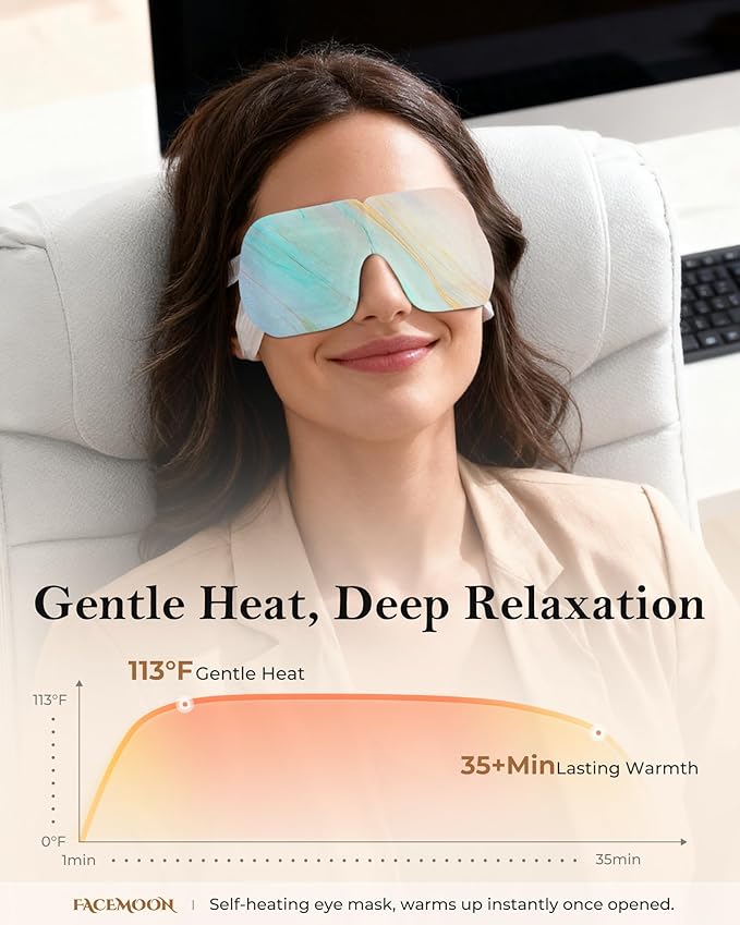 Warm Eye Compresses for Dry Eyes: 10 Packs Disposable Steam Eye Mask for Tired Eyes & Puffiness - Heated Sleep Mask for Fast Relief - Ideal for Spa, Airplane Travel Essentials & Relaxation Gifts