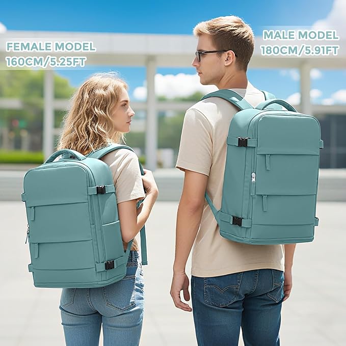 coowoz Vacuum Backpack Travel with Pump,Travel Backpack with Vacuum System For Women Men,Carry On Backpack,Hiking Backpack Waterproof Outdoor Sports Rucksack Casual Daypack,25L(Built-in Pump),Blue